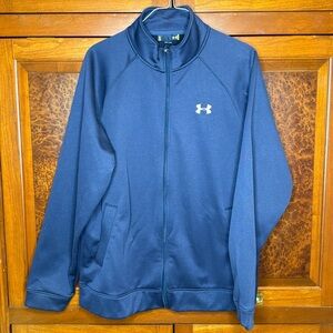 Under Armour men’s XL, navy heavy, full zip sweatshirt with pockets, gently worn